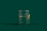 WeNatal For Him glass jar against a green background